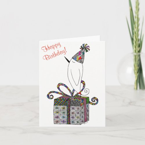 Cute and Colorful Birthday Bird Greeting Card