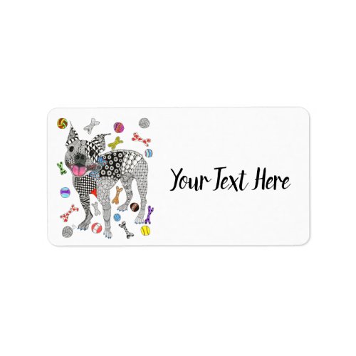 Cute and Colorful Boston Terrier Address Label
