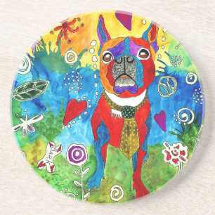Cute and Colorful Boston Terrier Coaster