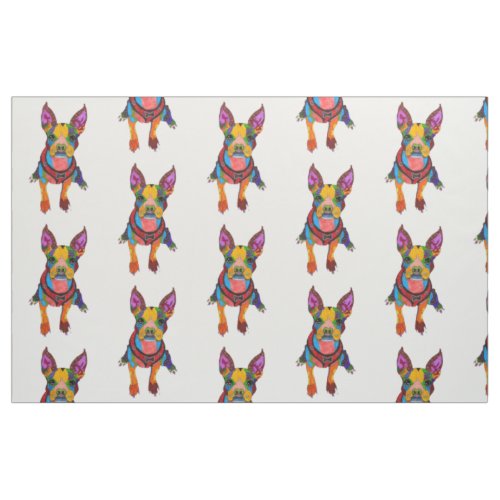 Cute and Colorful Boston Terrier Fabric