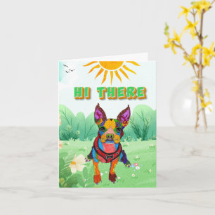 Cute and Colorful Boston Terrier Greeting Card