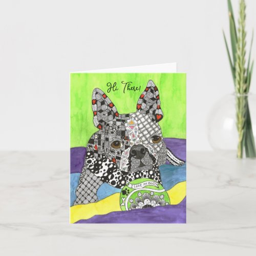 Cute and Colorful Boston Terrier Greeting Card