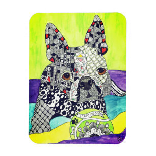 Cute and Colorful Boston Terrier Magnet 3"x4"
