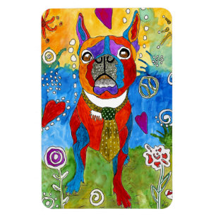 Cute and Colorful Boston Terrier Magnet 4"x6"