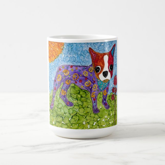 Cute and Colorful Boston Terrier Mug (Center)
