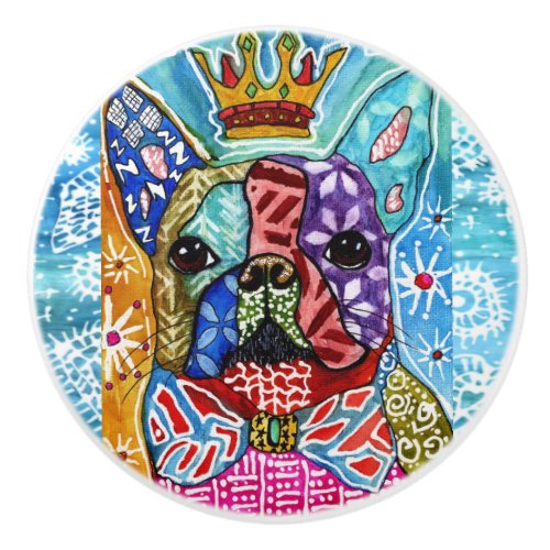 Cute and Colorful Boston Terrier Pop Art Ceramic Knob