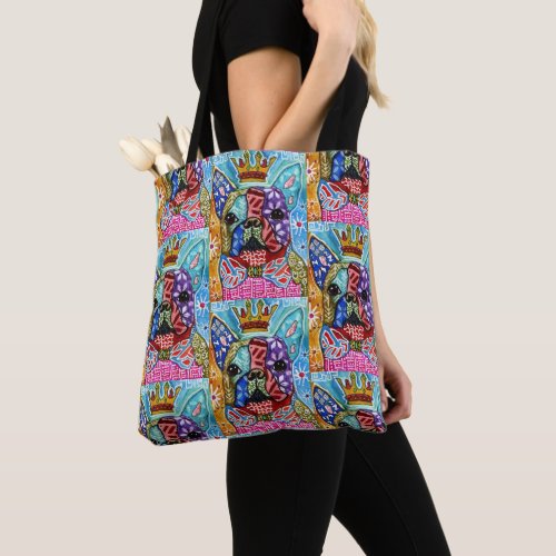 Cute and Colorful Boston Terrier Pop Art Tote Bag