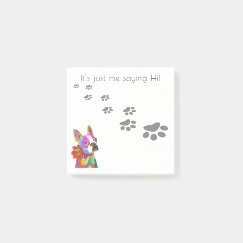 Cute and Colorful Boston Terrier Post_it Notes
