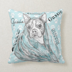 Cute and Colorful Boston Terrier Throw Pillow