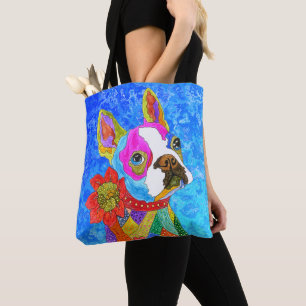 Cute and Colorful Boston Terrier Tote Bag
