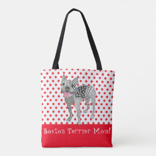 Cute and Colorful Boston Terrier Tote Bag