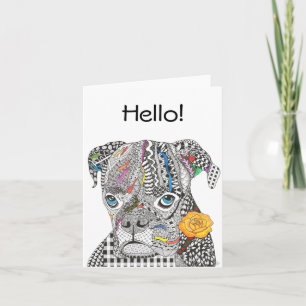 Cute and Colorful Boxer Dog Greeting Card