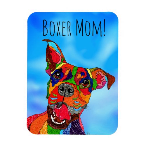 Cute and Colorful Boxer Magnet 3x4