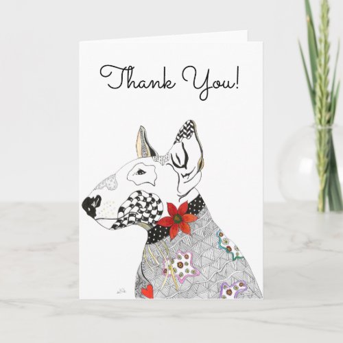 Cute and Colorful Bull Terrier Greeting Card