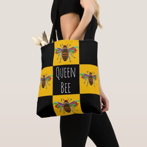 Cute and Colorful Bumble Bee Honey Bee Tote Bag