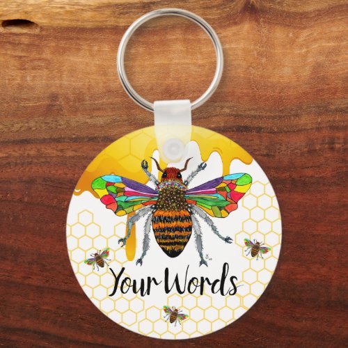 Cute and Colorful Bumble Bee Keychain