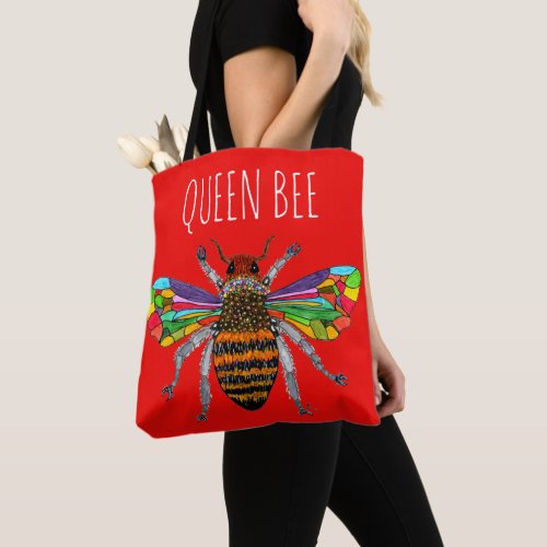 Cute and Colorful Bumble Bee Tote Bag