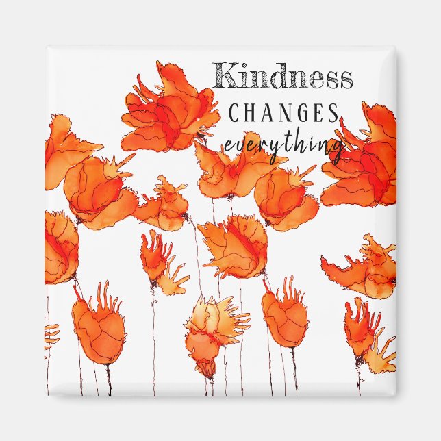 Cute and Colorful California Poppies Magnet 2"x2" (Front)