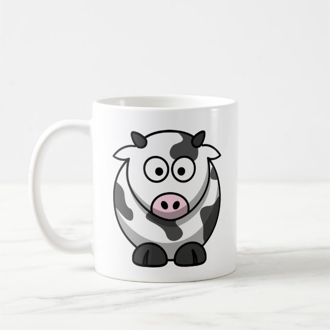 Cute and colorful Cartoon Dairy Cow. Coffee Mug (Left)