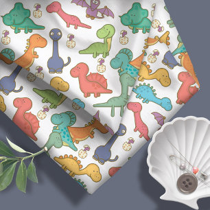 Cute and Colorful Cartoon Dinosaurs ID459 Fabric
