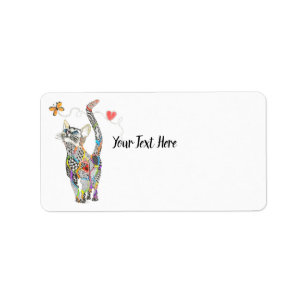Cute and Colorful Cat Address Label