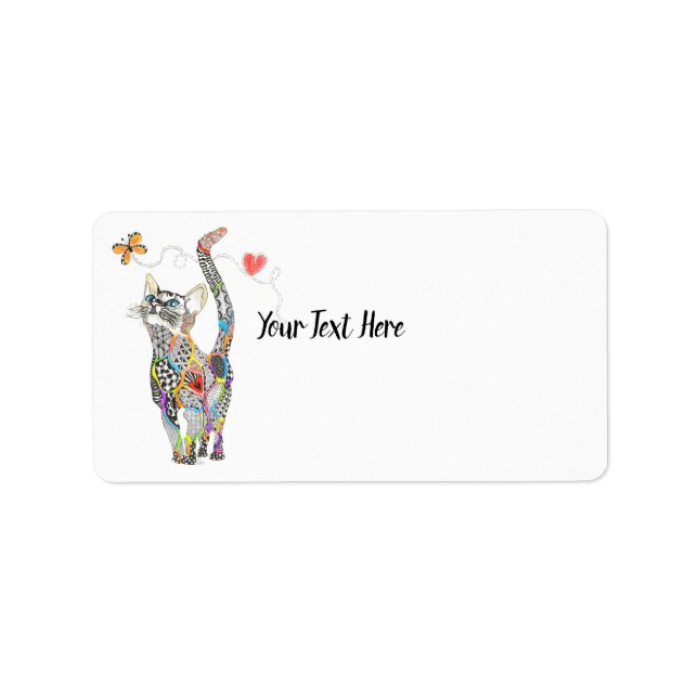 Cute and Colorful Cat Address Label (Front)