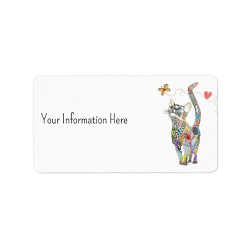 Cute and Colorful Cat Address Label