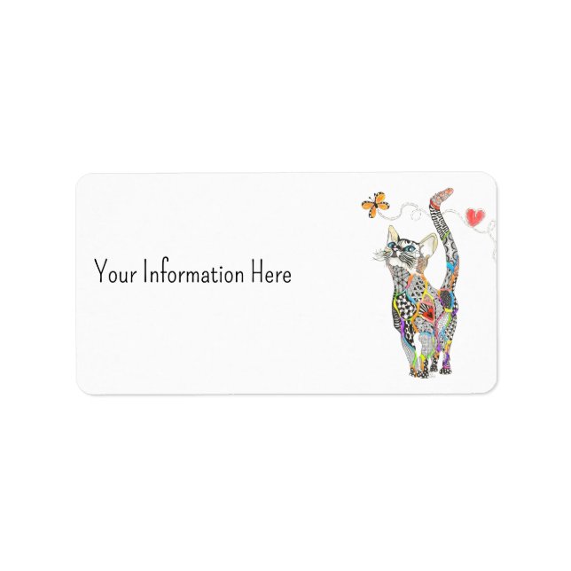 Cute and Colorful Cat Address Label (Front)