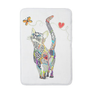 Cute and Colorful Cat Bath Mat