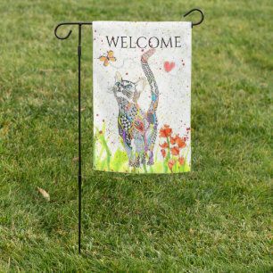 Cute and Colorful Cat Decorative Outdoor Flag
