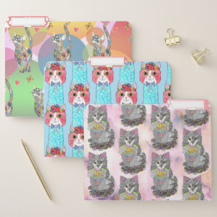 Cute and Colorful Cat File Folders