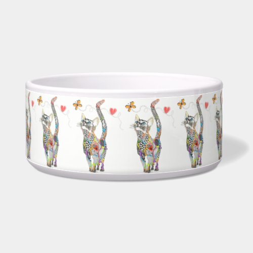 Cute and Colorful Cat Food Bowl