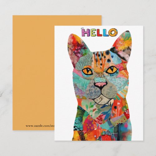 Cute and Colorful Cat Greeting Card