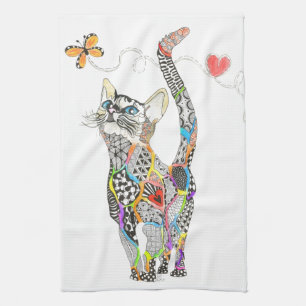 Cute and Colorful Cat Kitchen Towel