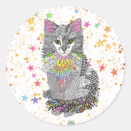 Cute and Colorful Cat Kitten Sticker