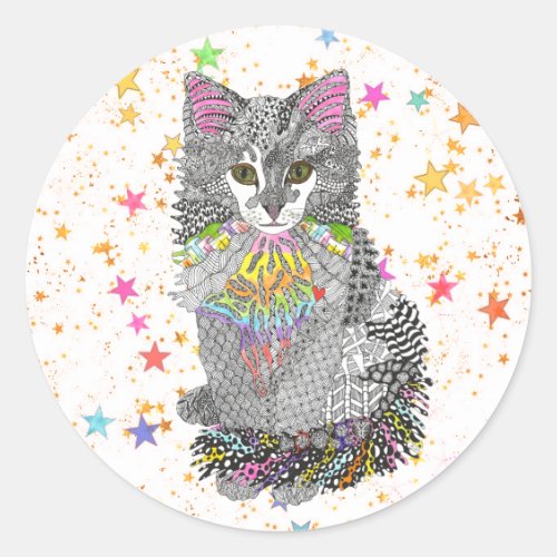 Cute and Colorful Cat Kitten Sticker