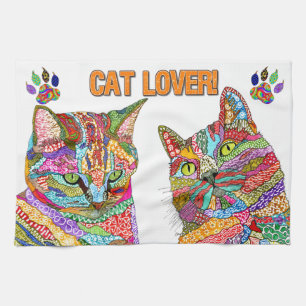 Cute and Colorful Cat Lover Kitchen Towel