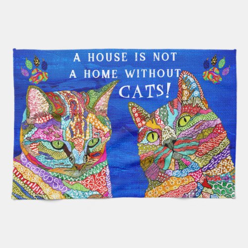 Cute and Colorful Cat Lover Kitchen Towel