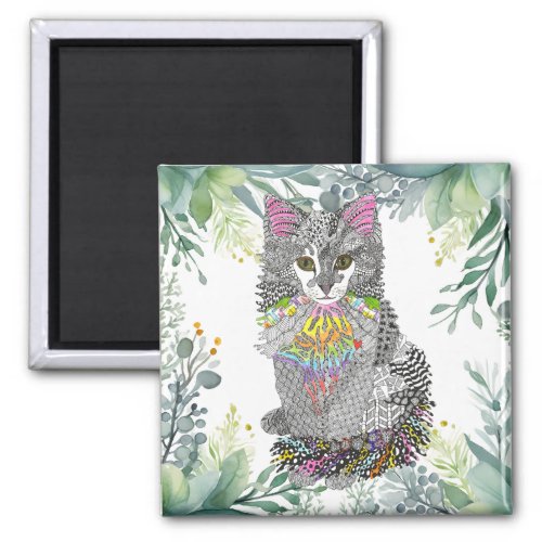 Cute and Colorful Cat Lover Magnet