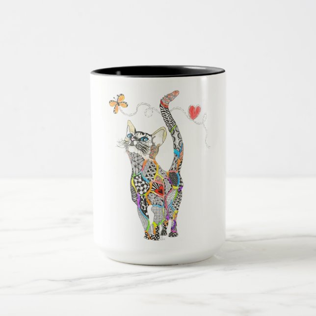 Cute and Colorful Cat Mug (Center)