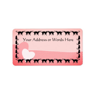 Cute and Colorful Cat Silhouette Address Labels