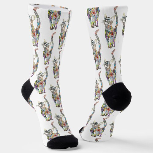 Cute and Colorful Cat Socks