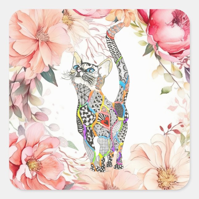 Cute and Colorful Cat Stickers (Front)