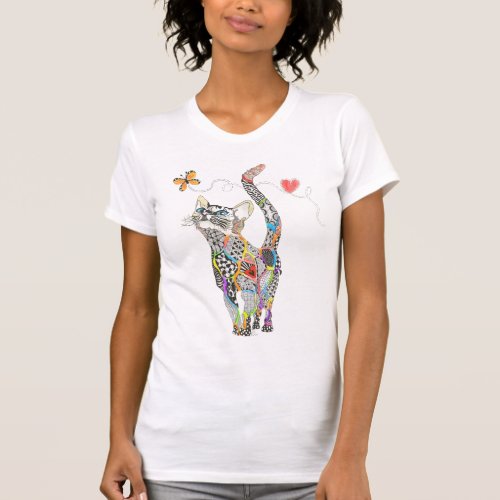 Cute and Colorful Cat T_shirt