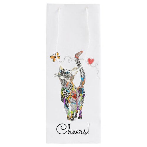 Cute and Colorful Cat Wine Bag