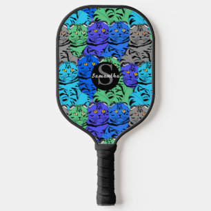 Cute and Colorful cats pattern,custom name Pickleball Paddle