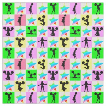 Cute And Colorful Cheerleading Fabric by MySportsStar at Zazzle
