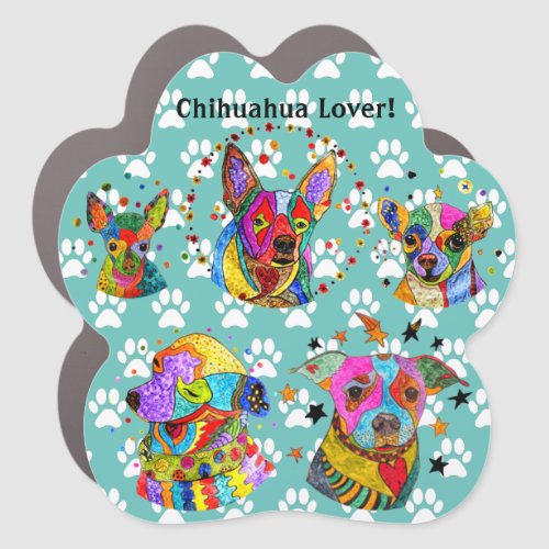 Cute and Colorful Chihuahua Assortment  Car Magnet