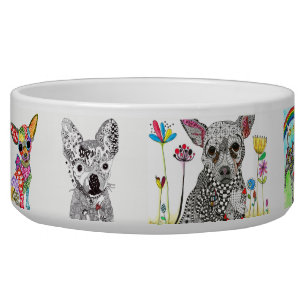 Cute and Colorful Chihuahua Dog Bowl