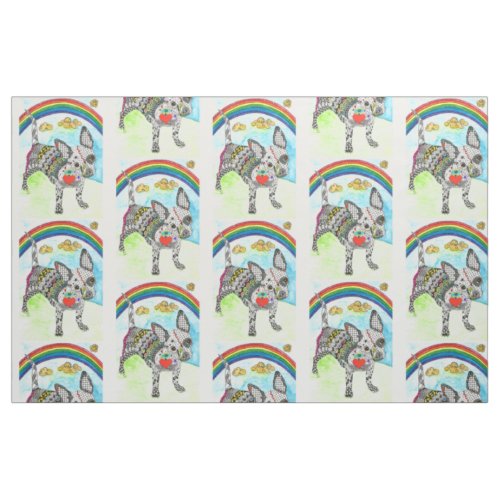 Cute and Colorful Chihuahua Fabric